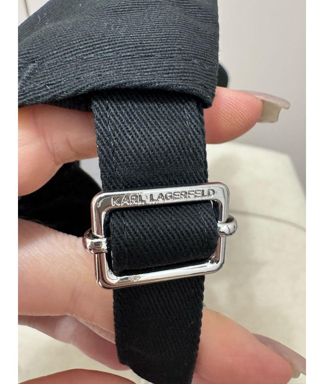 KARL LAGERFELD Черная хлопковая кепка, фото 5