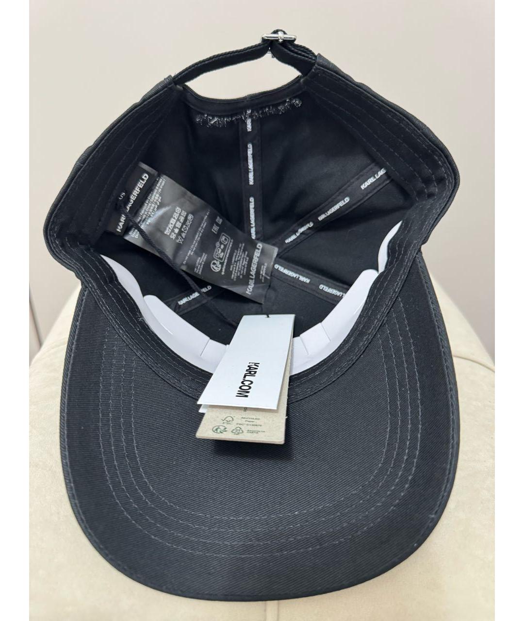 KARL LAGERFELD Черная хлопковая кепка, фото 7