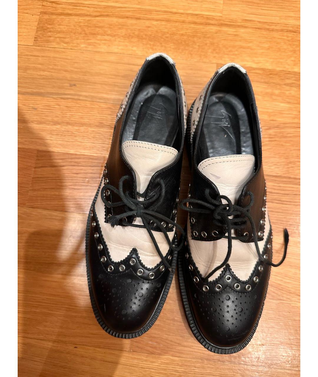GIUSEPPE ZANOTTI DESIGN Черные кожаные брогги и оксфорды, фото 3