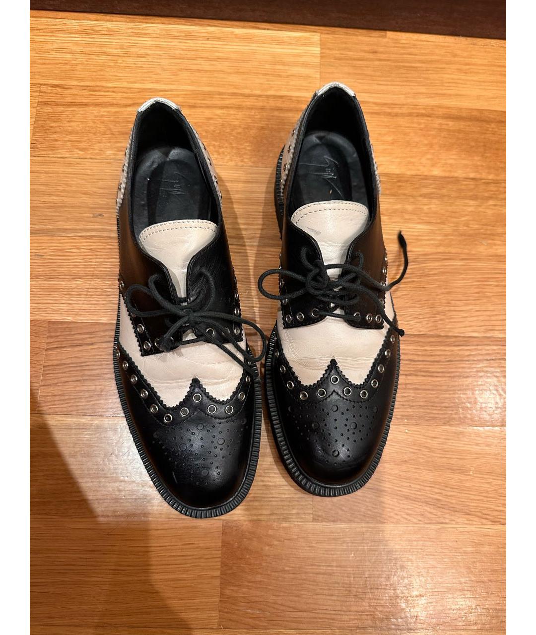 GIUSEPPE ZANOTTI DESIGN Черные кожаные брогги и оксфорды, фото 6
