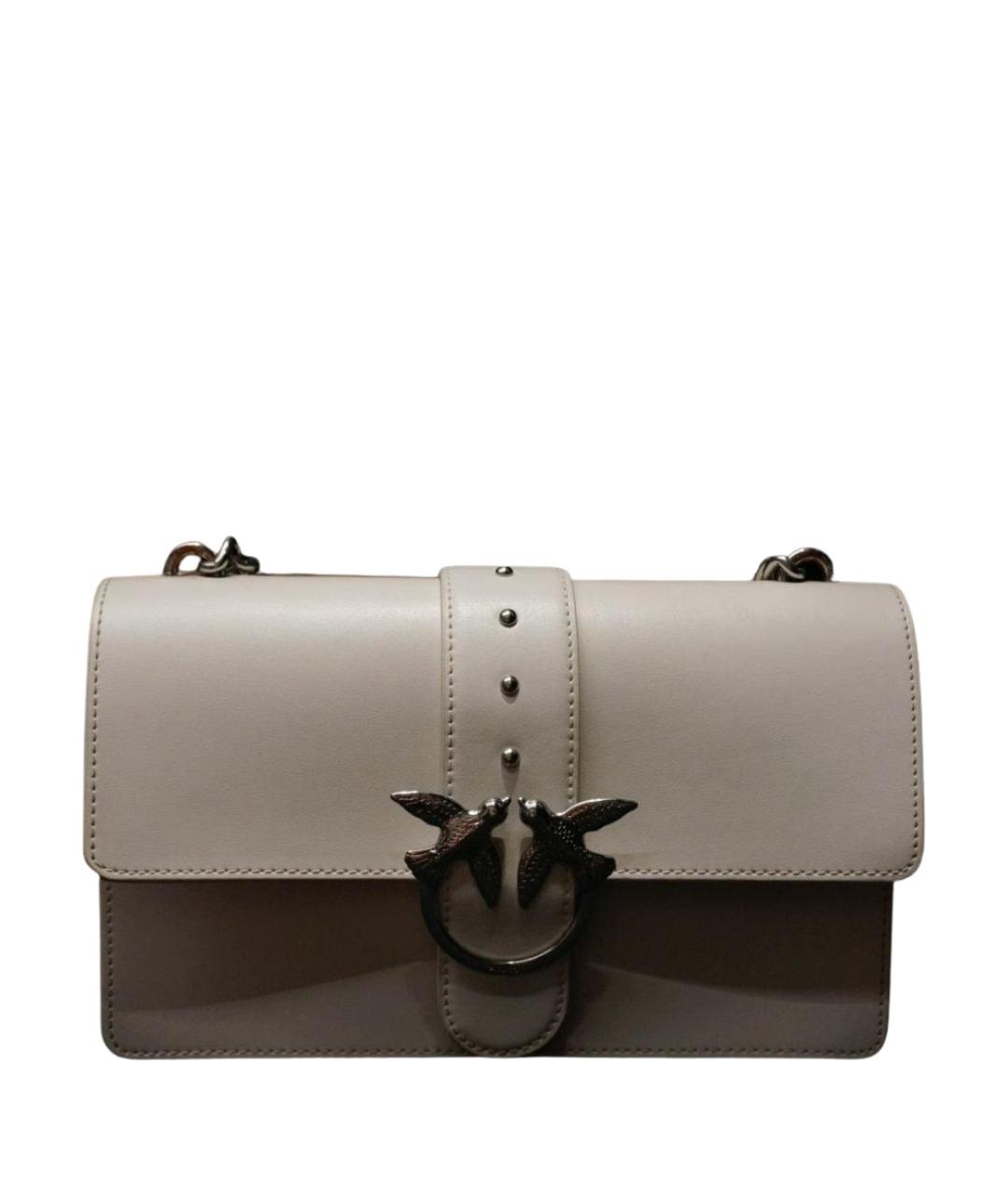 PINKO Белая кожаная сумка через плечо, фото 1