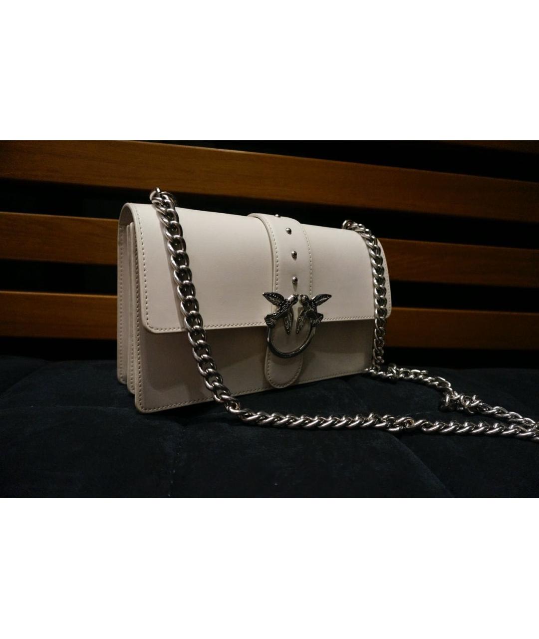 PINKO Белая кожаная сумка через плечо, фото 5
