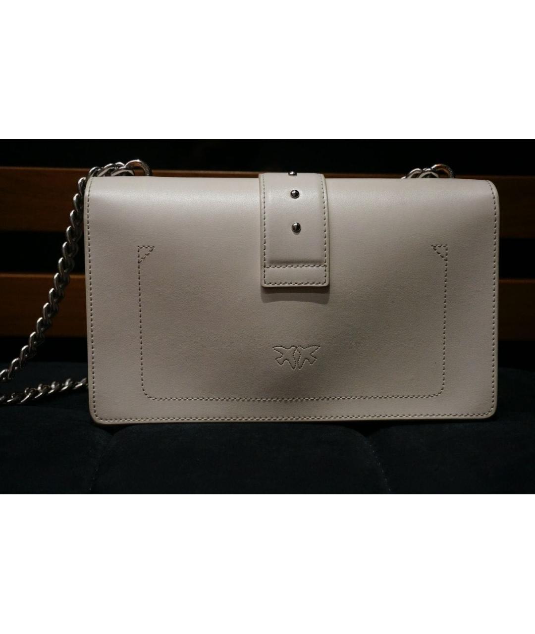 PINKO Белая кожаная сумка через плечо, фото 3