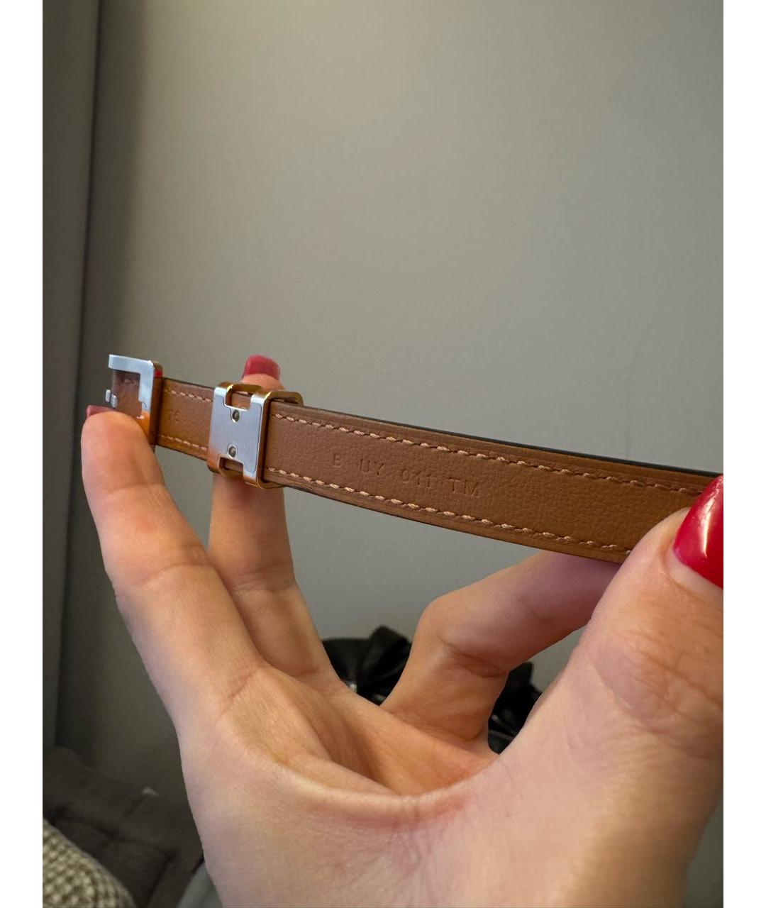 HERMES Коричневый кожаный ремень, фото 3