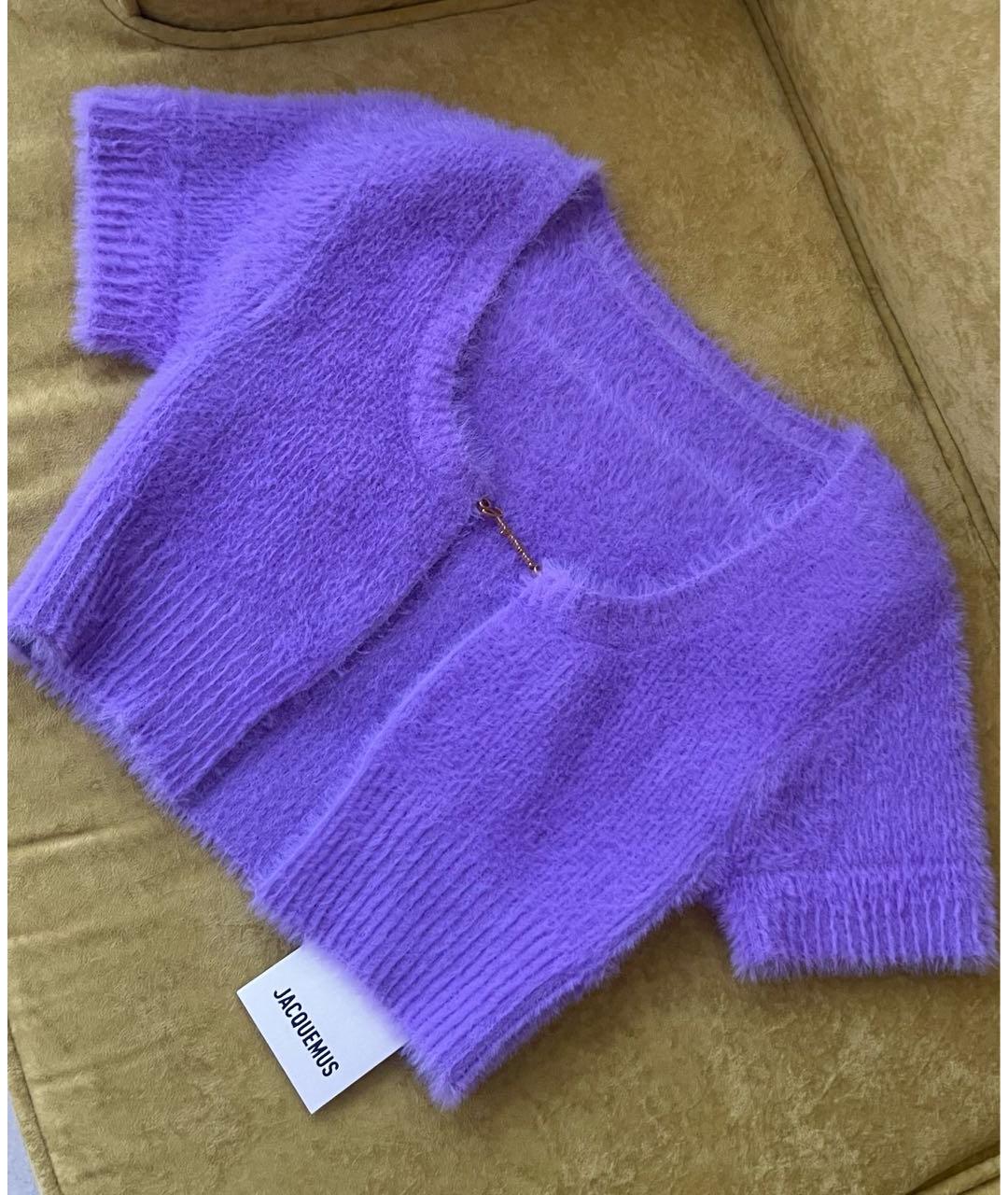 JACQUEMUS Фиолетовый полиамидовый кардиган, фото 4