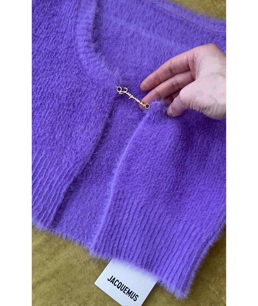 JACQUEMUS Фиолетовый полиамидовый кардиган, фото 5