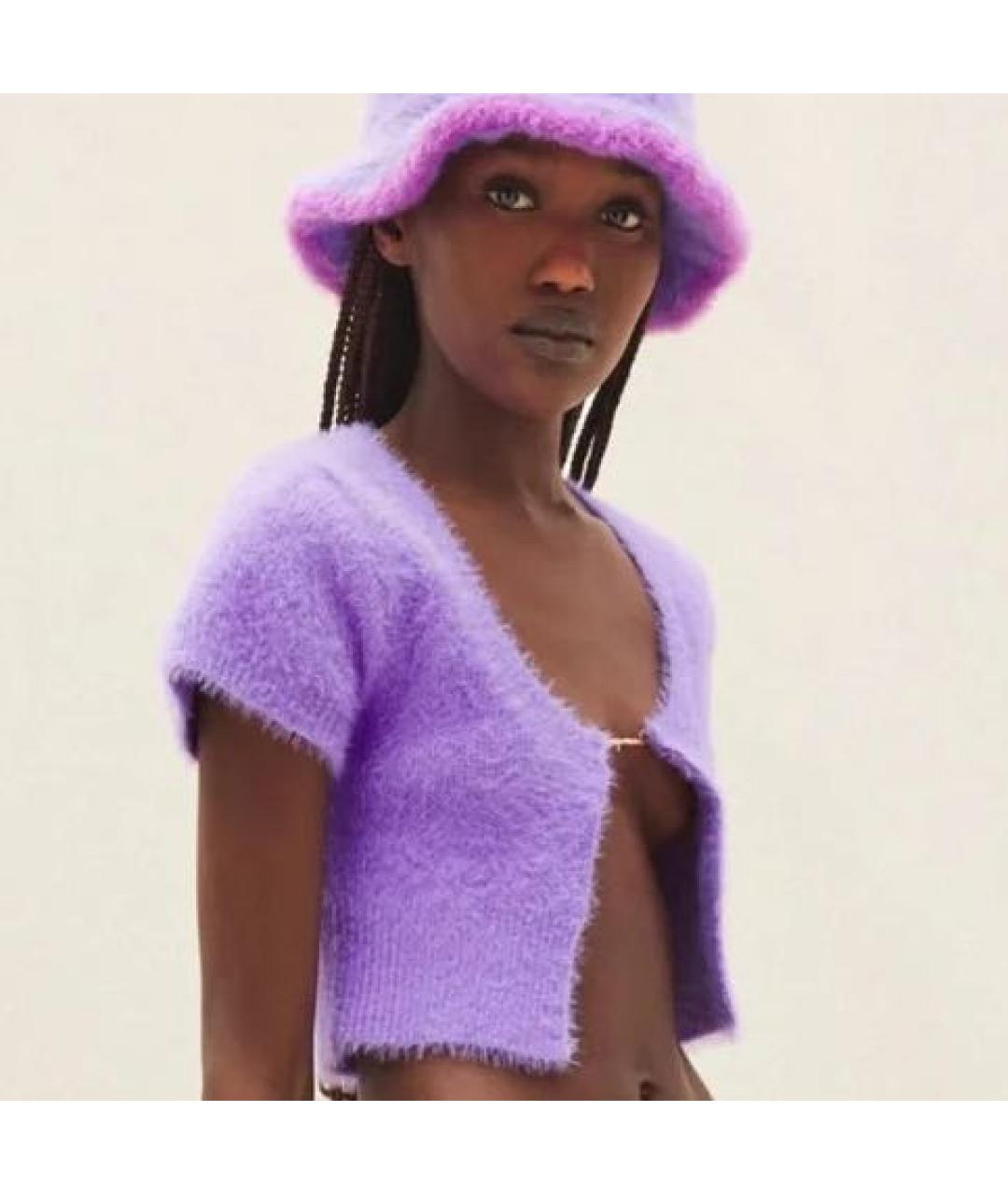 JACQUEMUS Фиолетовый полиамидовый кардиган, фото 8