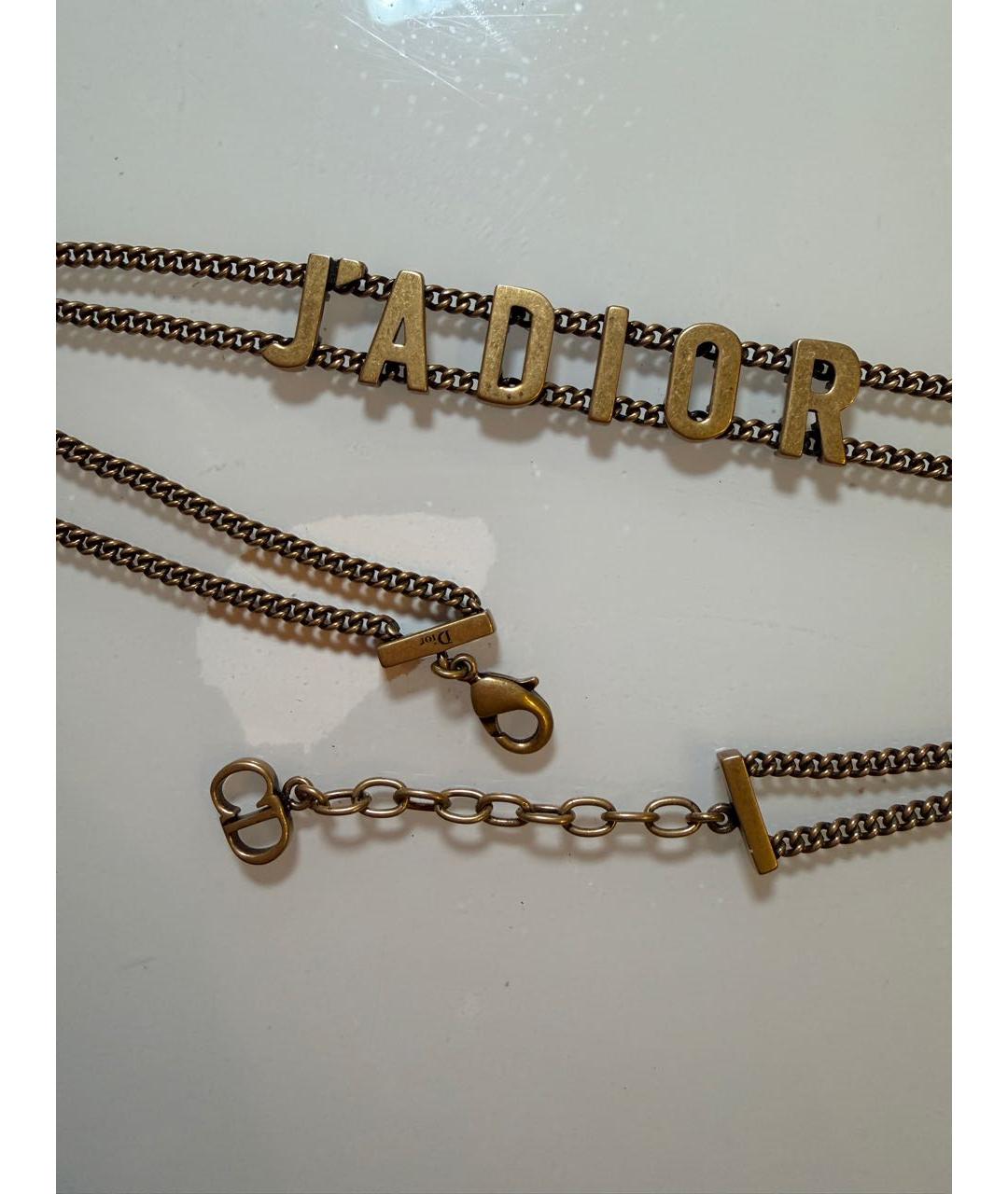 CHRISTIAN DIOR Желтое металлическое колье, фото 3