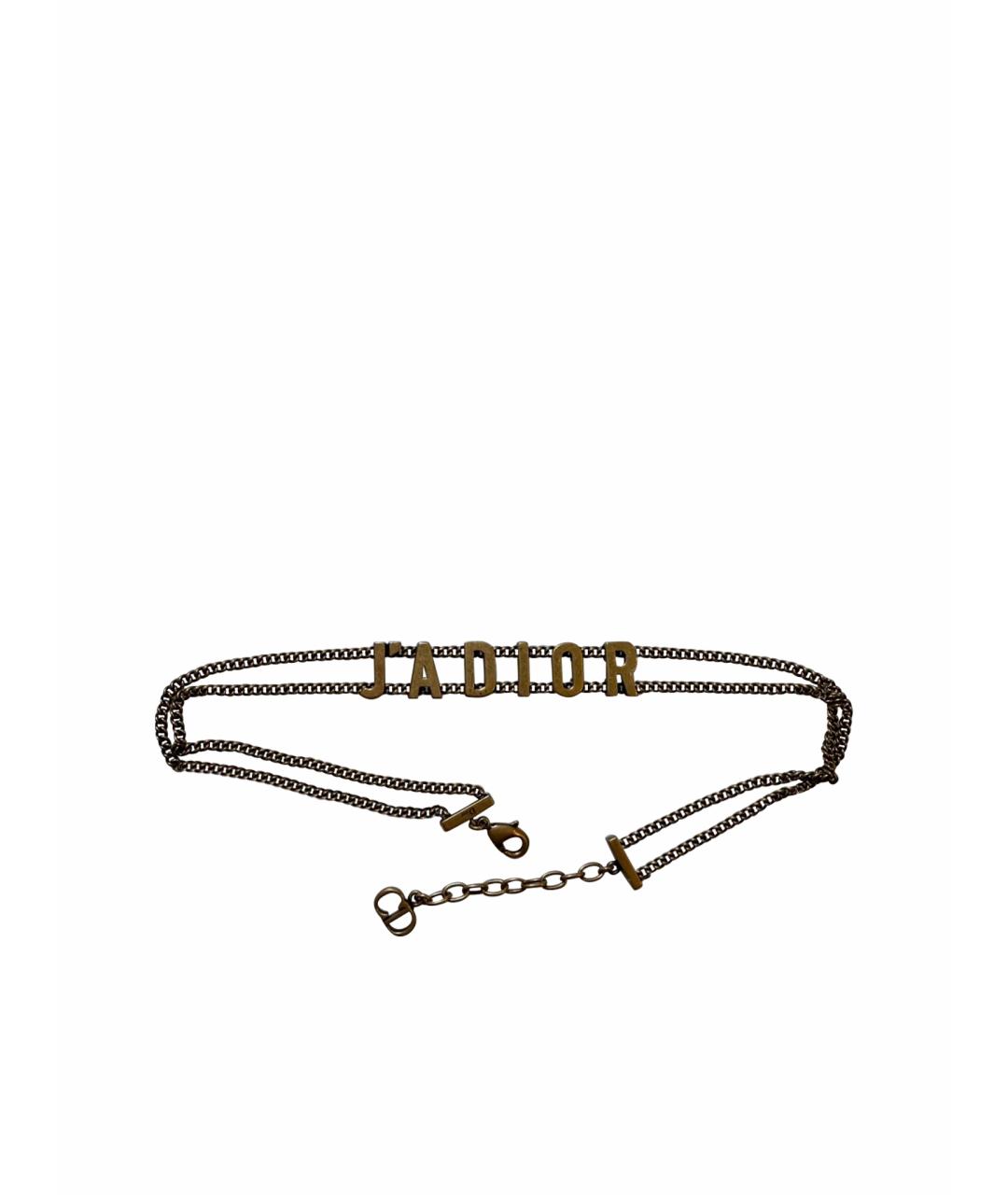 CHRISTIAN DIOR Желтое металлическое колье, фото 1