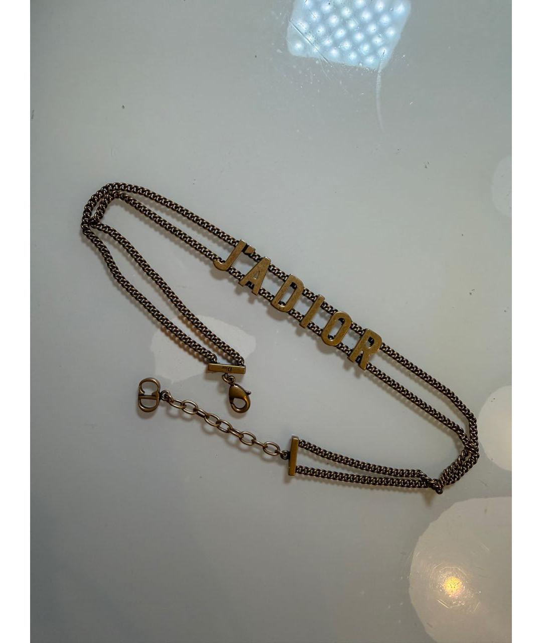 CHRISTIAN DIOR Желтое металлическое колье, фото 4