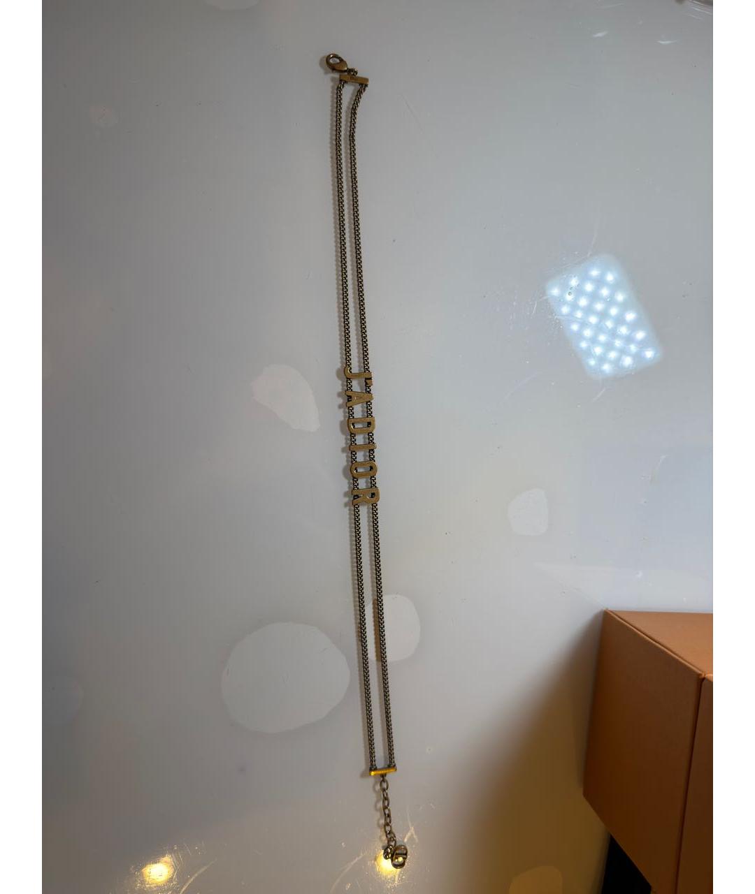 CHRISTIAN DIOR Желтое металлическое колье, фото 2