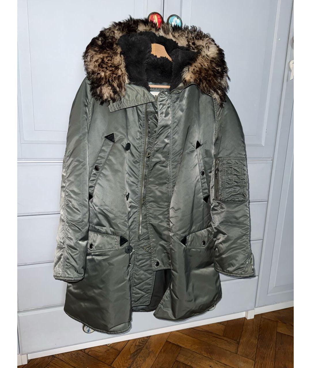 CELINE Хаки полиамидовая парка, фото 8