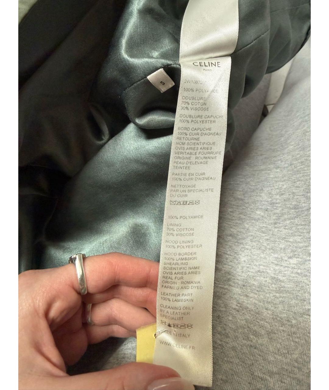 CELINE Хаки полиамидовая парка, фото 7