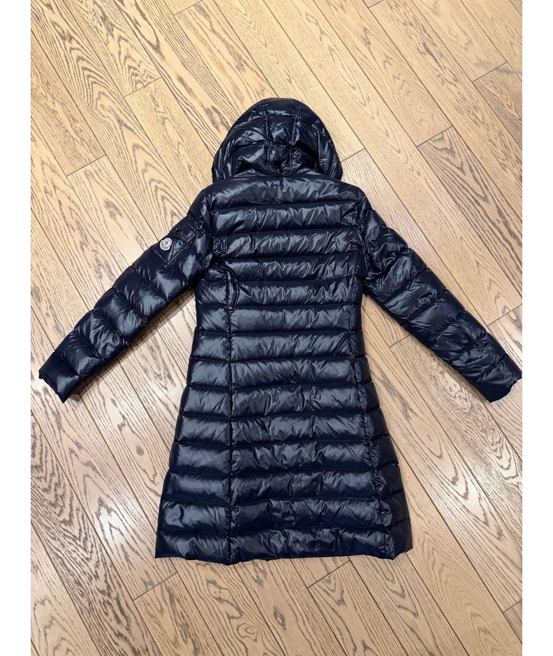 MONCLER Темно-синий полиэстеровый пуховик, фото 2