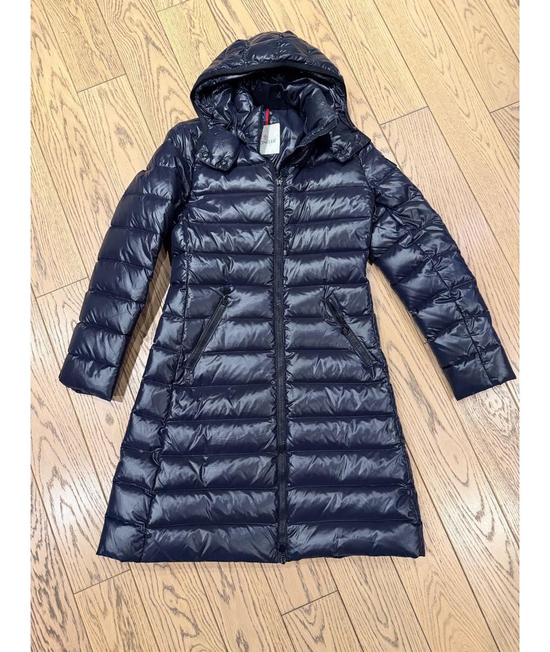 MONCLER Темно-синий полиэстеровый пуховик, фото 6