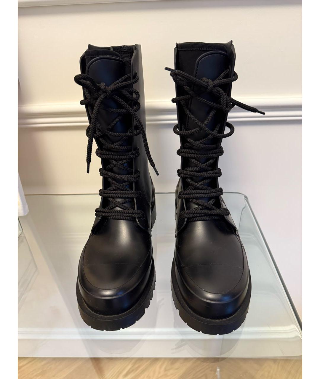 CHRISTIAN DIOR Черные резиновые ботинки, фото 2