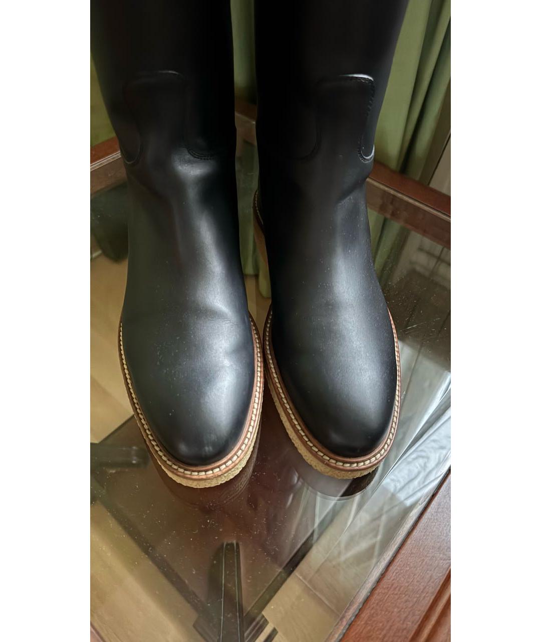 HERMES Черные кожаные сапоги, фото 8