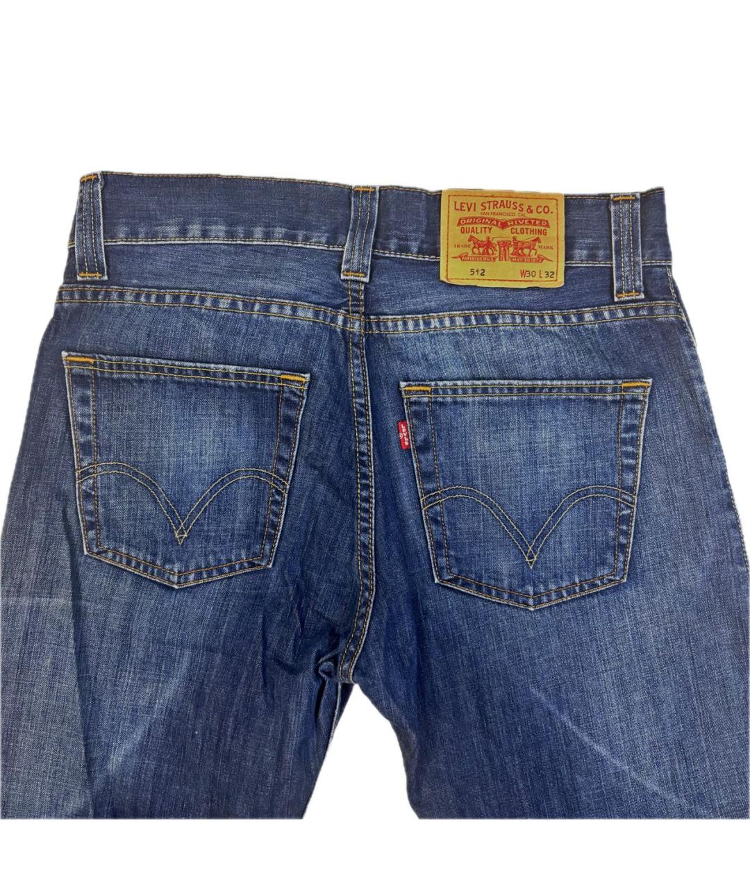 LEVI'S Темно-синие хлопковые джинсы, фото 4