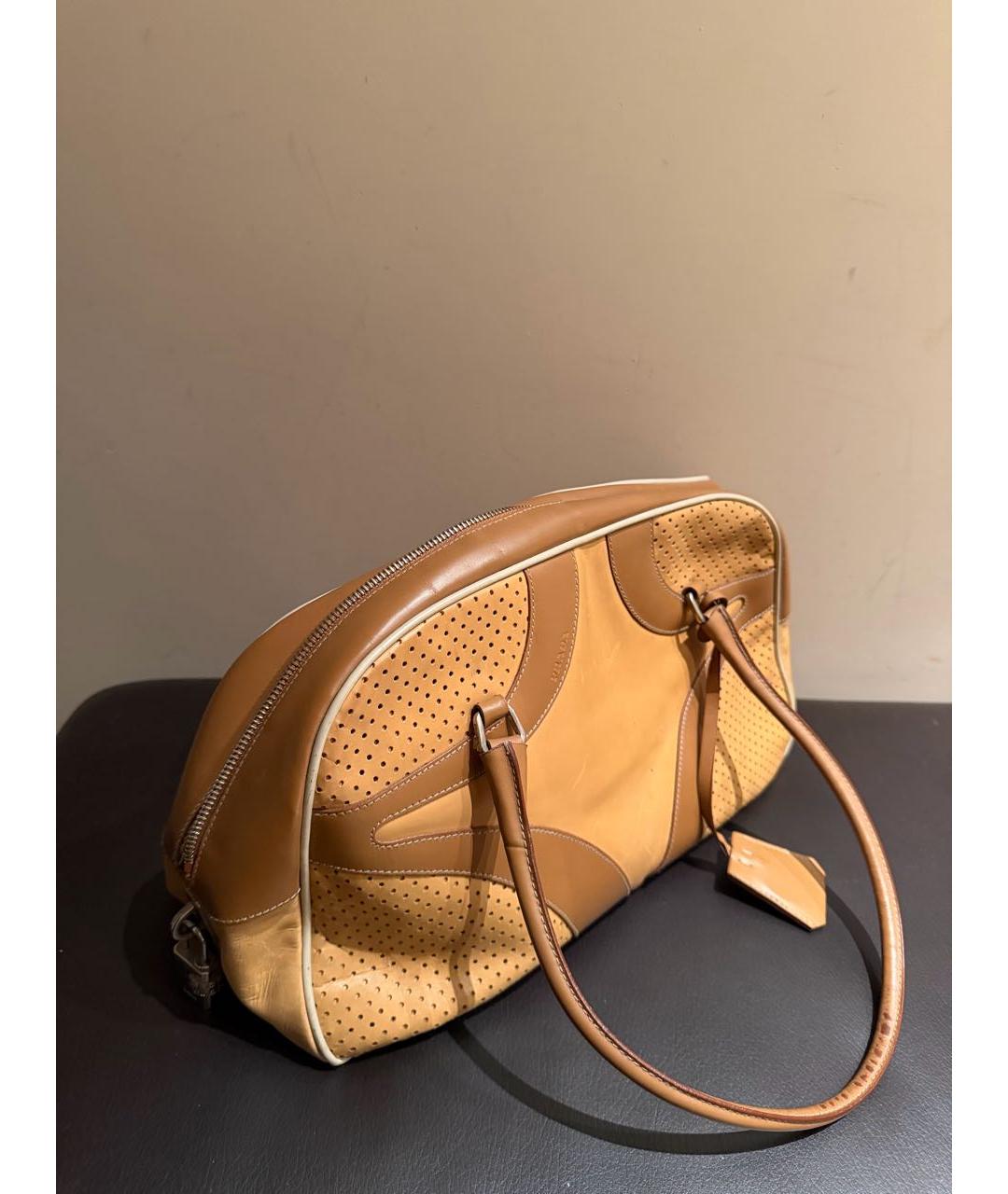 PRADA Бежевая кожаная сумка с короткими ручками, фото 2