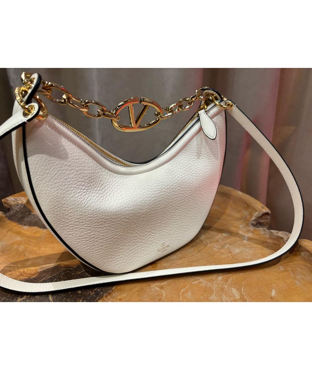 VALENTINO Бежевая кожаная сумка через плечо, фото 2