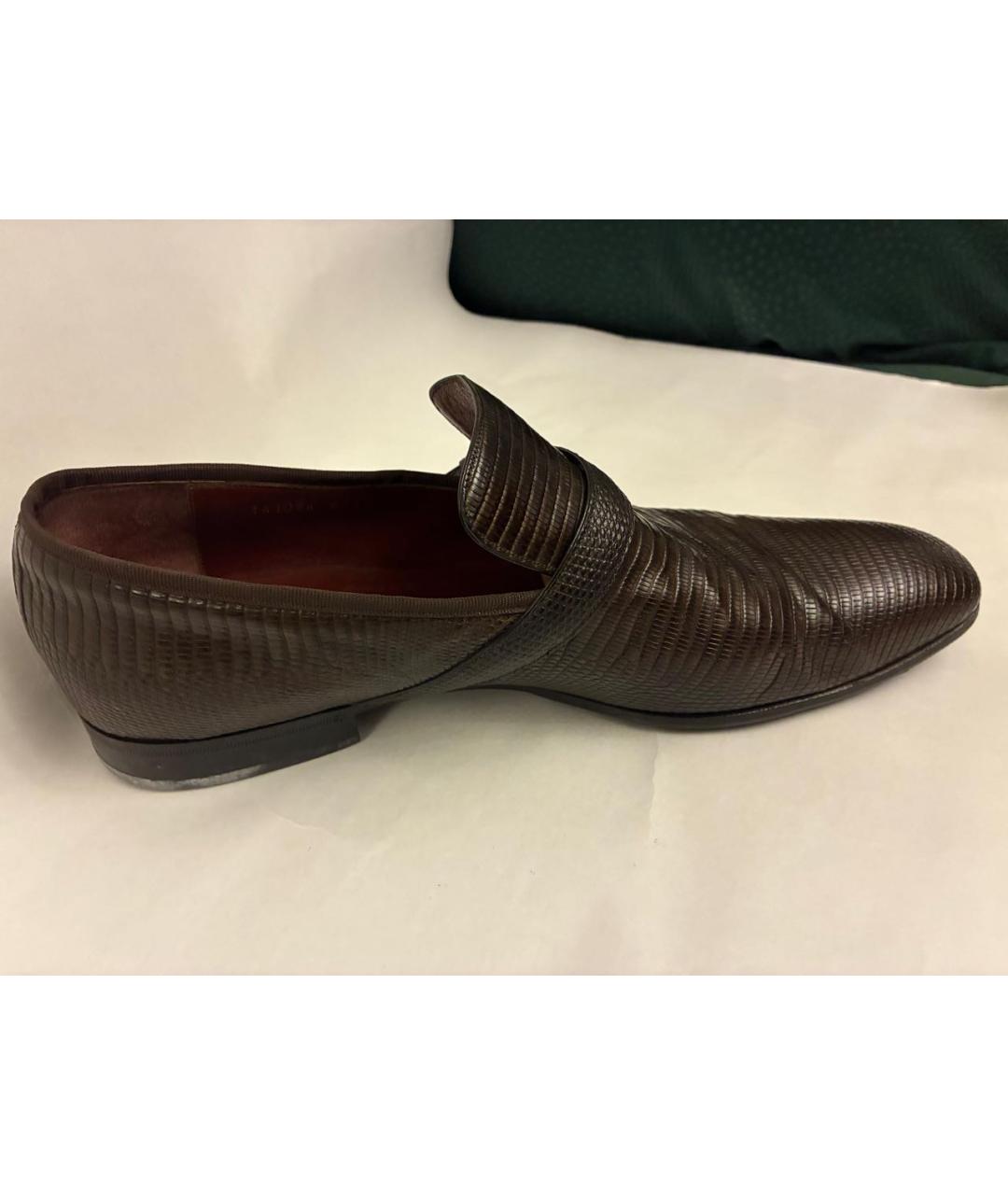 GUCCI Коричневые туфли из экзотической кожи, фото 9