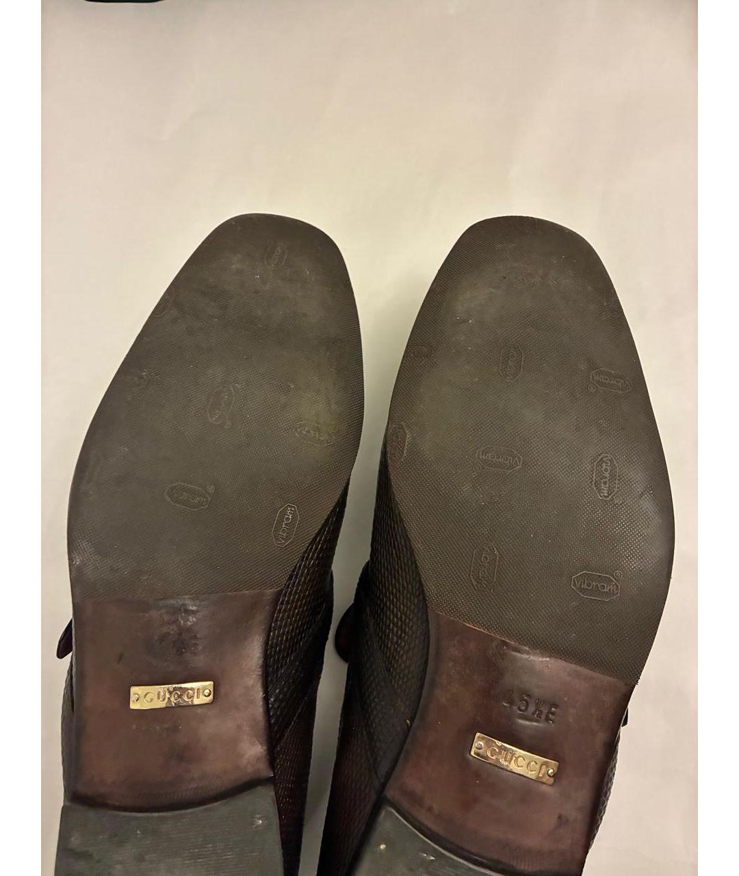 GUCCI Коричневые туфли из экзотической кожи, фото 6