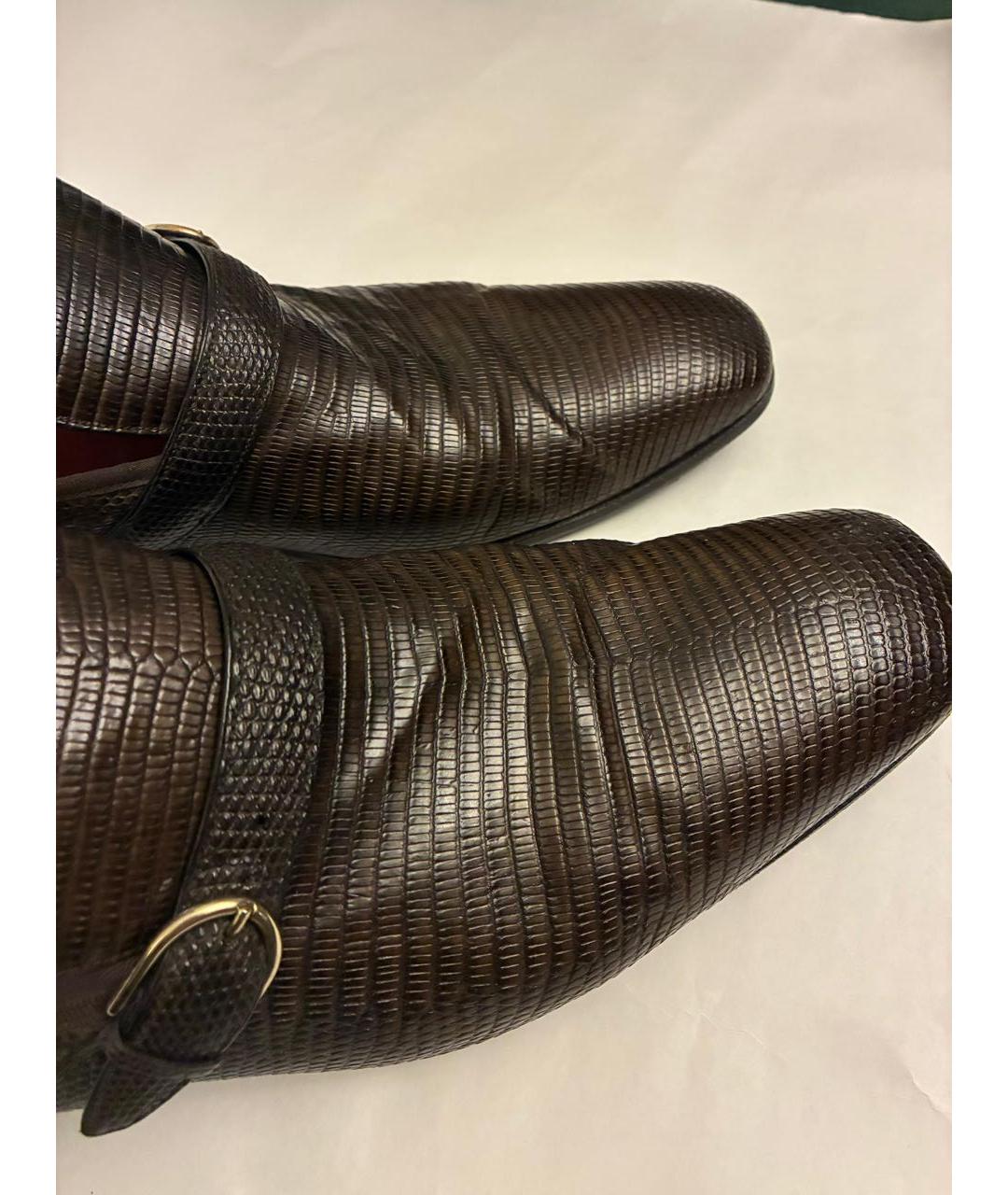 GUCCI Коричневые туфли из экзотической кожи, фото 7