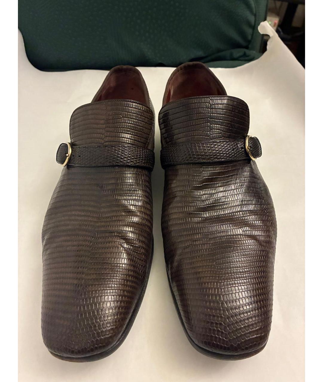 GUCCI Коричневые туфли из экзотической кожи, фото 2