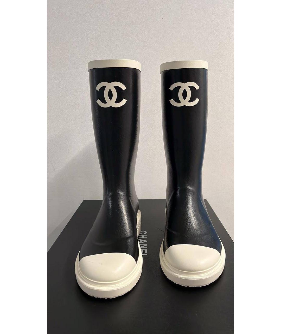 CHANEL Черные сапоги, фото 2