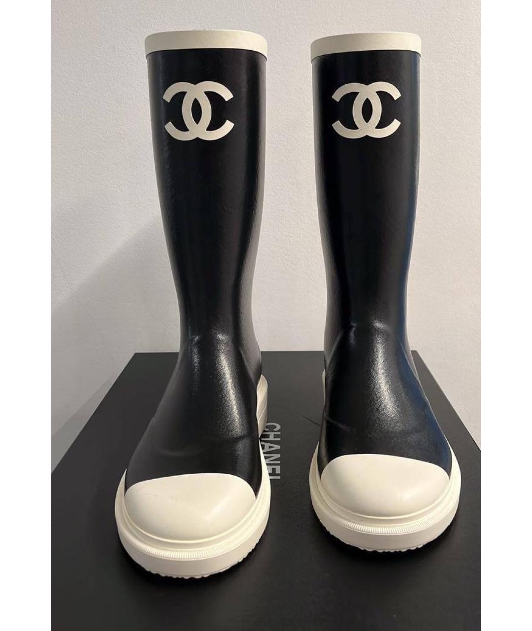 CHANEL Черные сапоги, фото 3