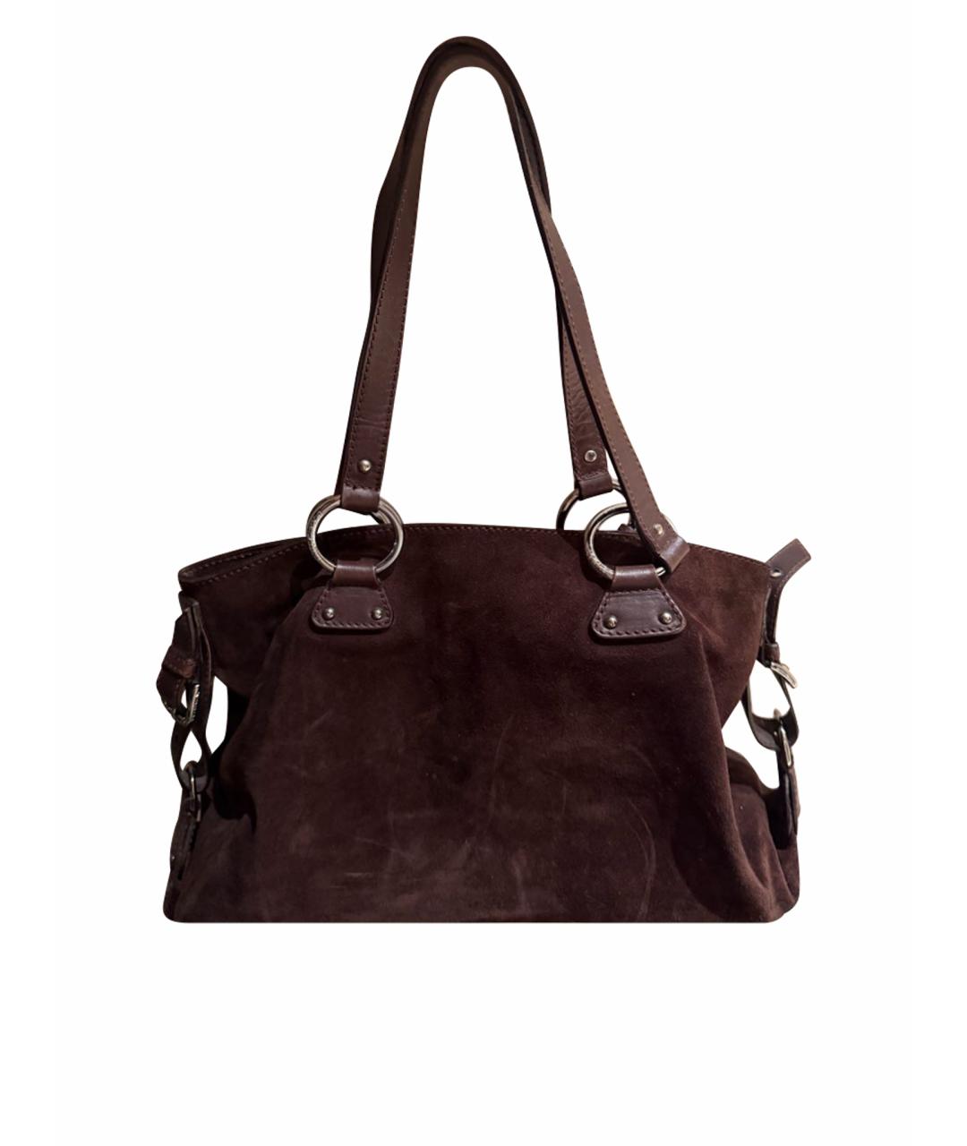 DOLCE&GABBANA Коричневая замшевая сумка с короткими ручками, фото 1