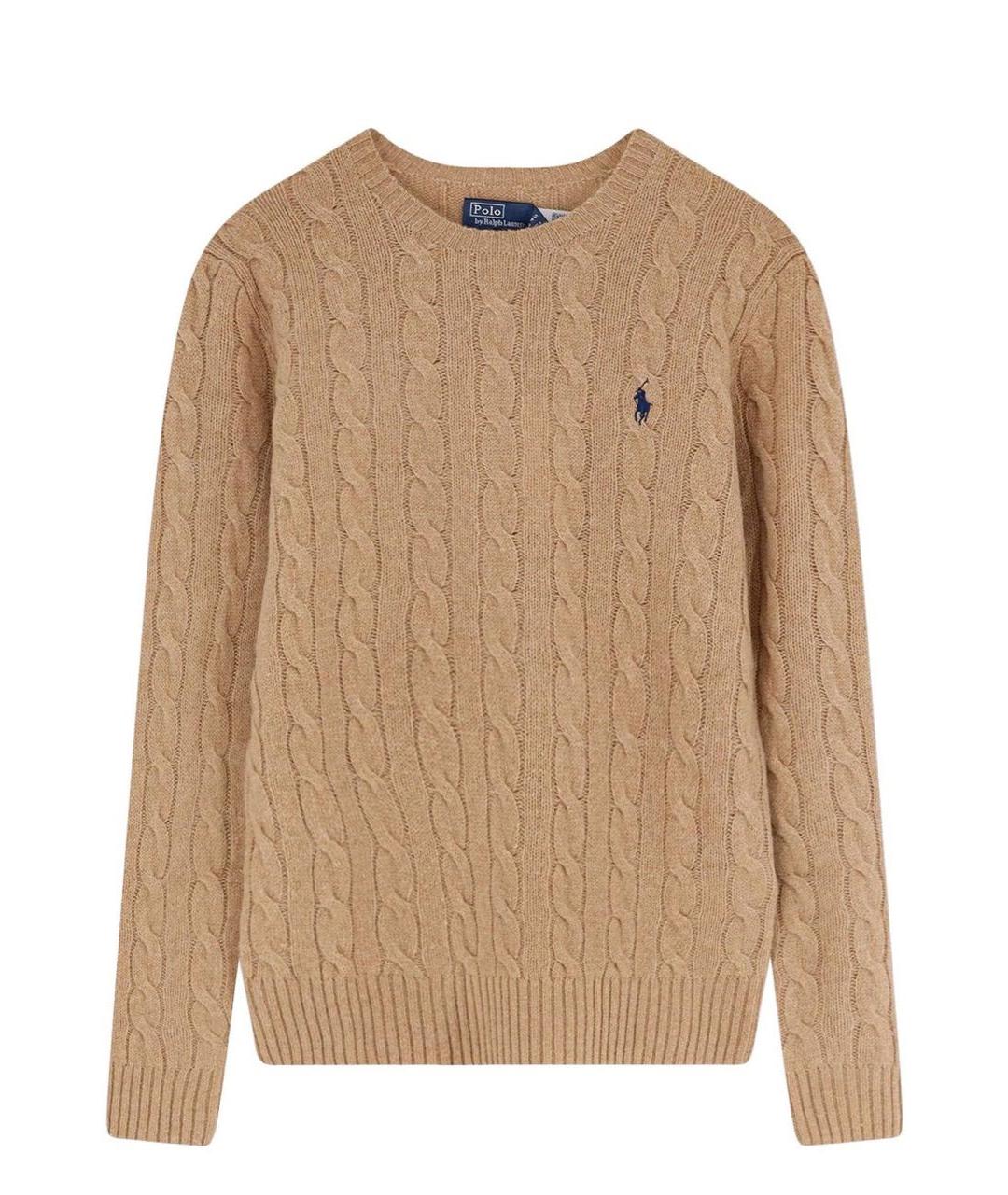 RALPH LAUREN Бежевый хлопковый джемпер / свитер, фото 1