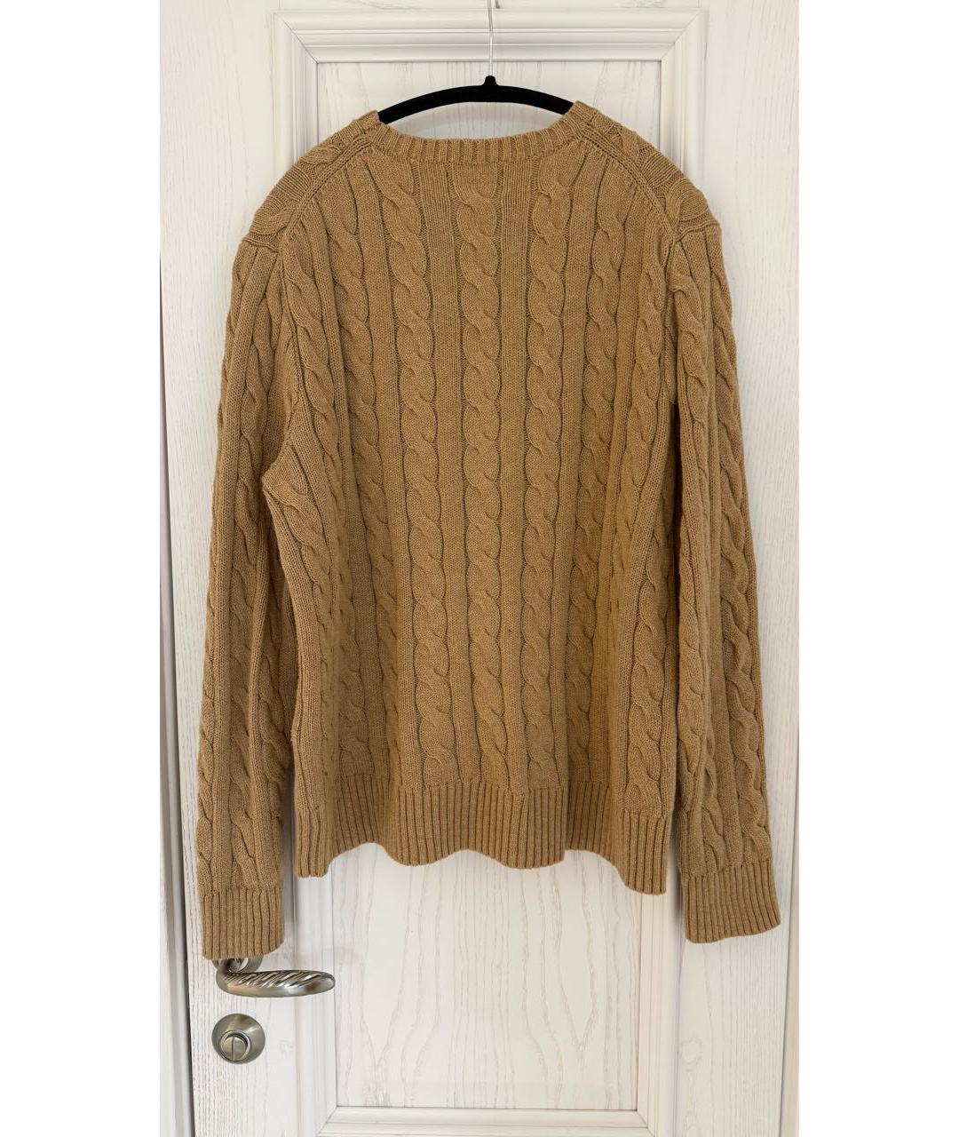 RALPH LAUREN Бежевый хлопковый джемпер / свитер, фото 2