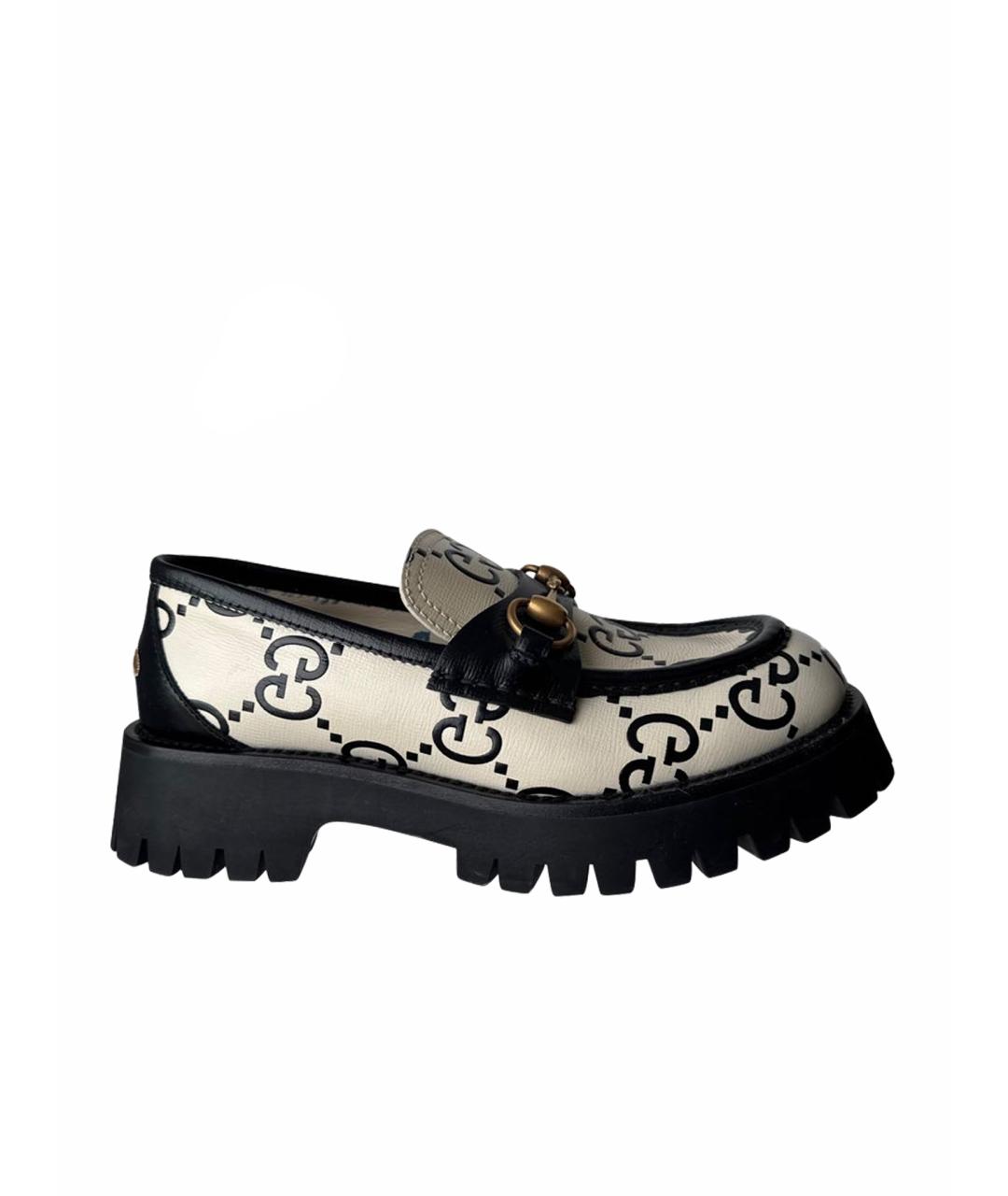 GUCCI Черные кожаные лоферы, фото 1