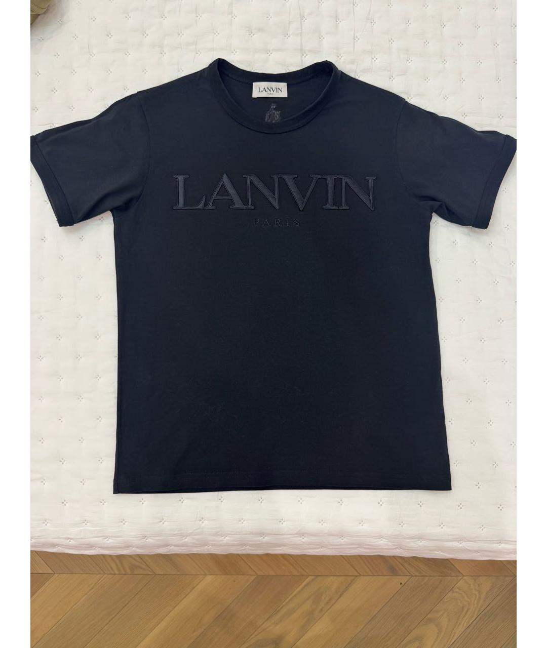 LANVIN Черная хлопковая футболка, фото 3