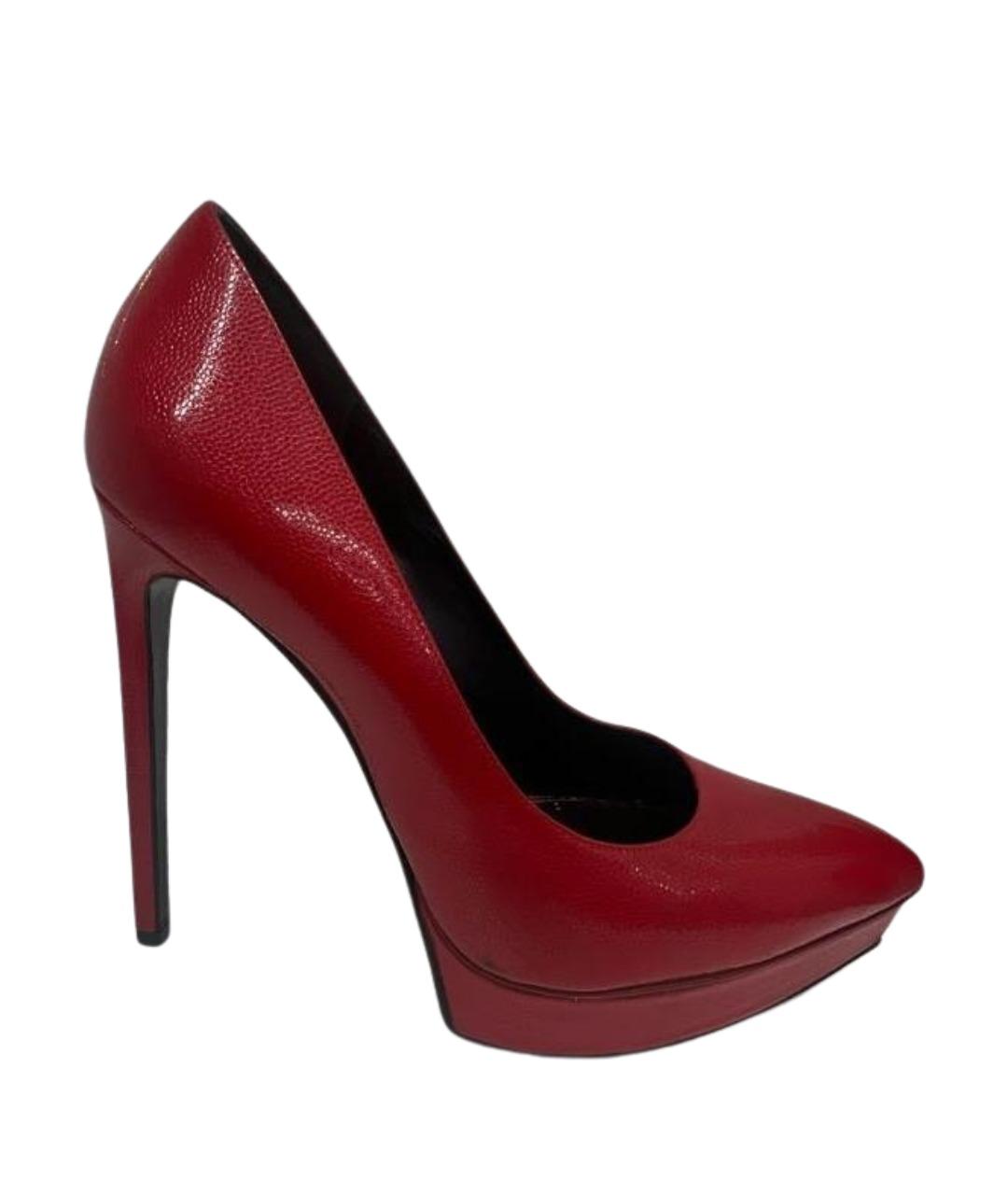 SAINT LAURENT Красные кожаные туфли, фото 1