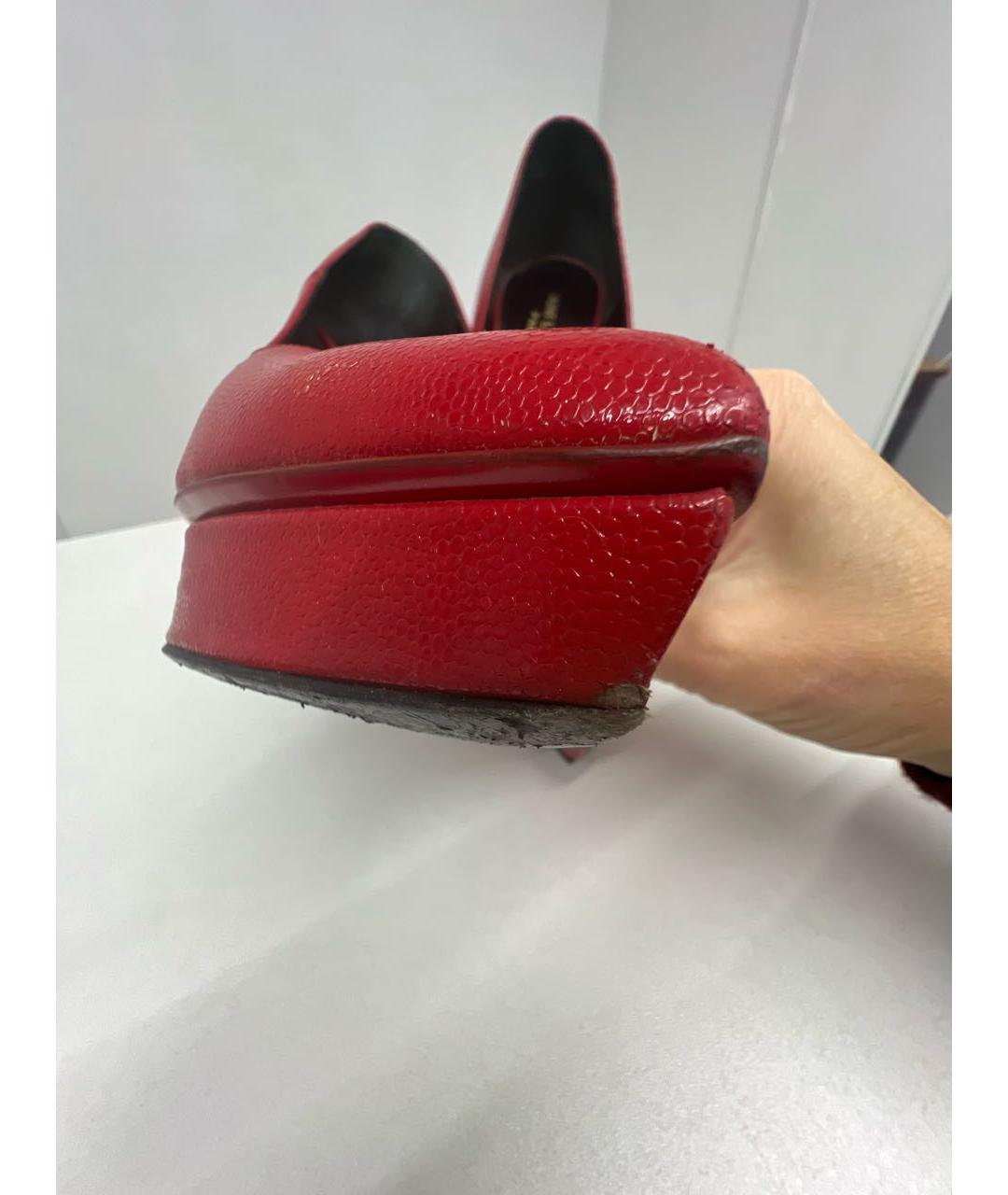 SAINT LAURENT Красные кожаные туфли, фото 7