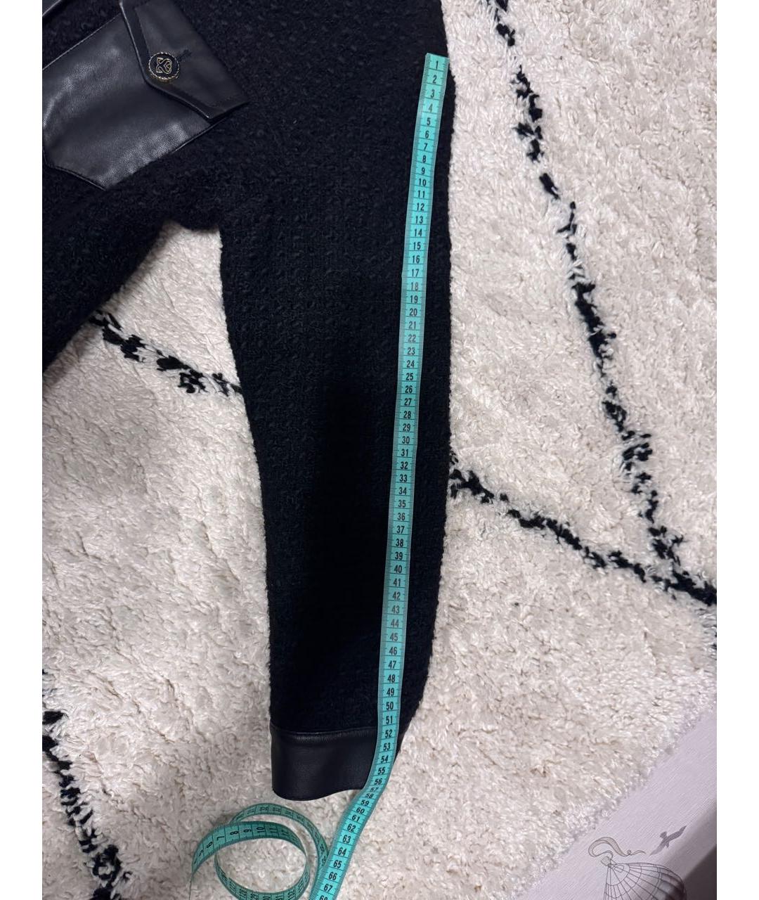 SANDRO Черный твидовый жакет/пиджак, фото 7