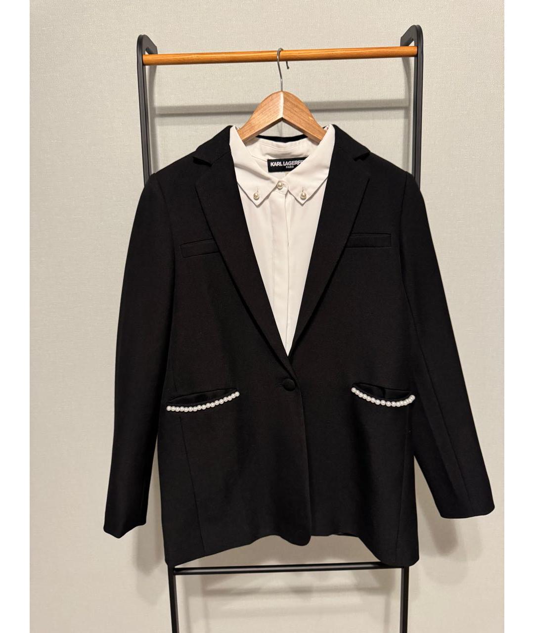 SANDRO Черный шерстяной жакет/пиджак, фото 7