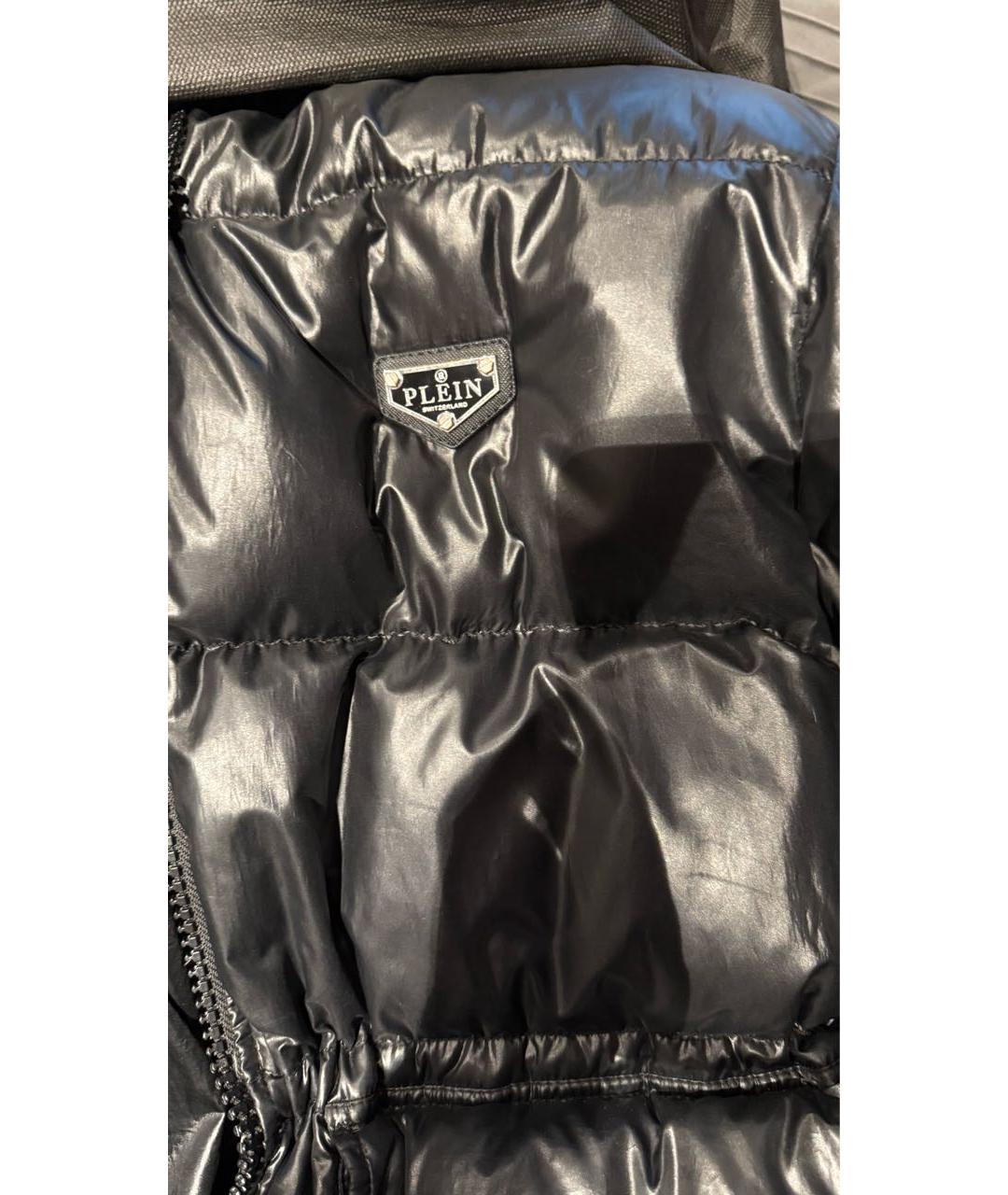 PHILIPP PLEIN Черный синтетический пуховик, фото 5