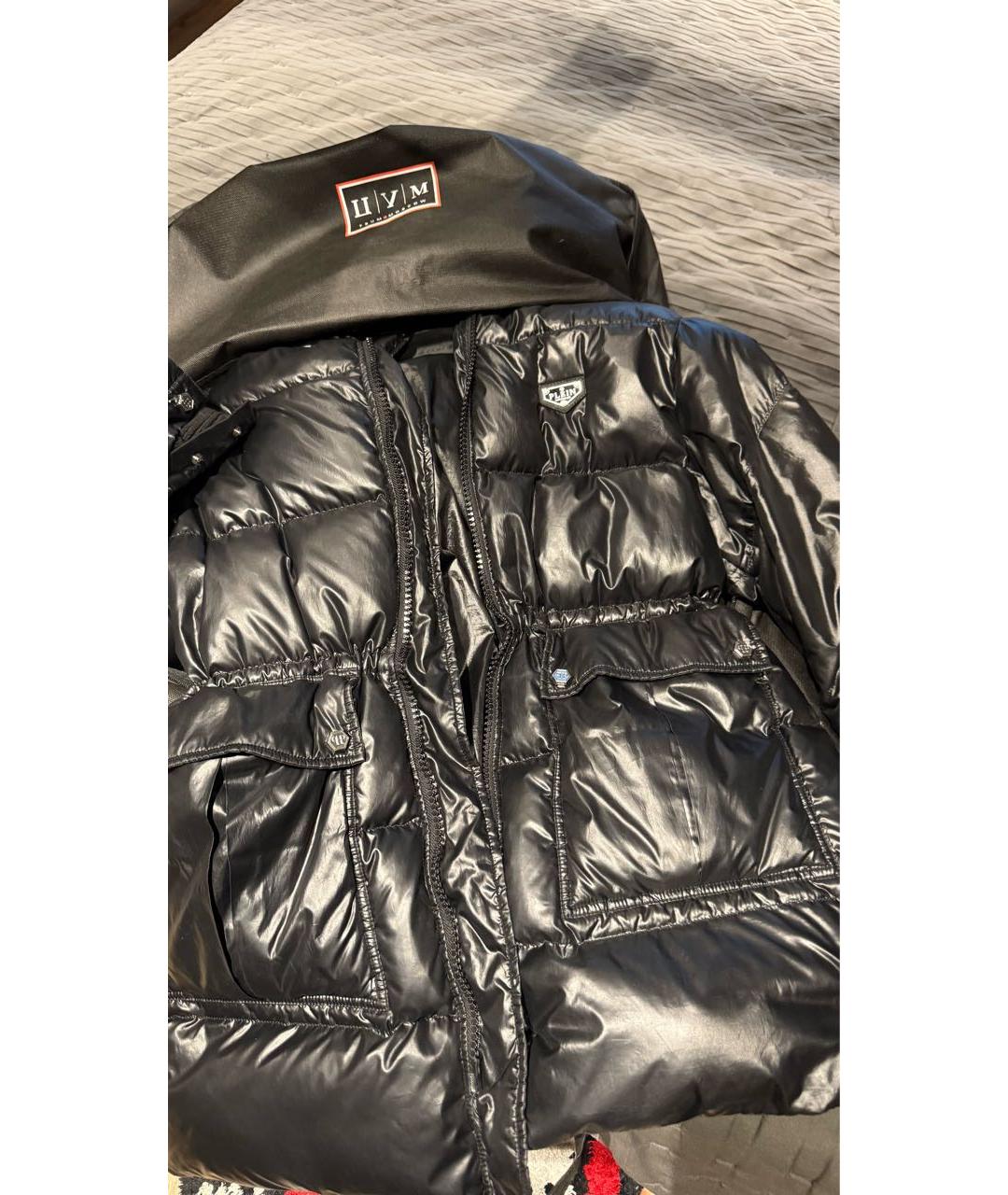 PHILIPP PLEIN Черный синтетический пуховик, фото 6