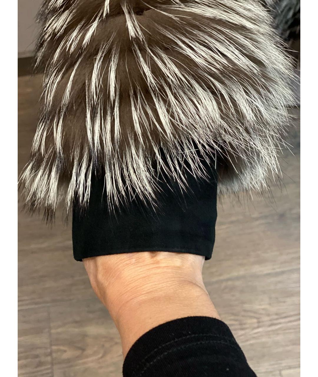 BLUMARINE Серая замшевая шуба, фото 7