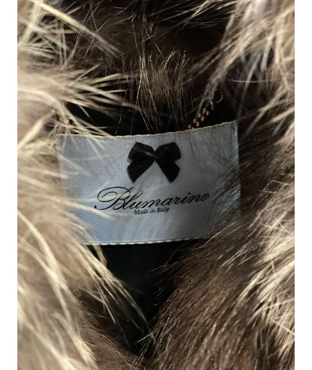 BLUMARINE Серая замшевая шуба, фото 2