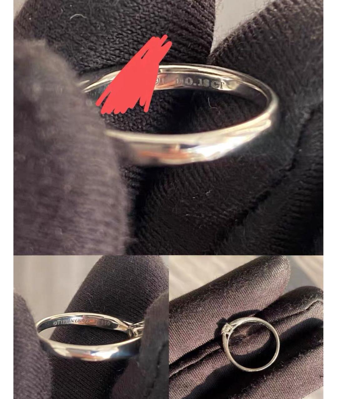 TIFFANY&CO Белое платиновое кольцо, фото 4