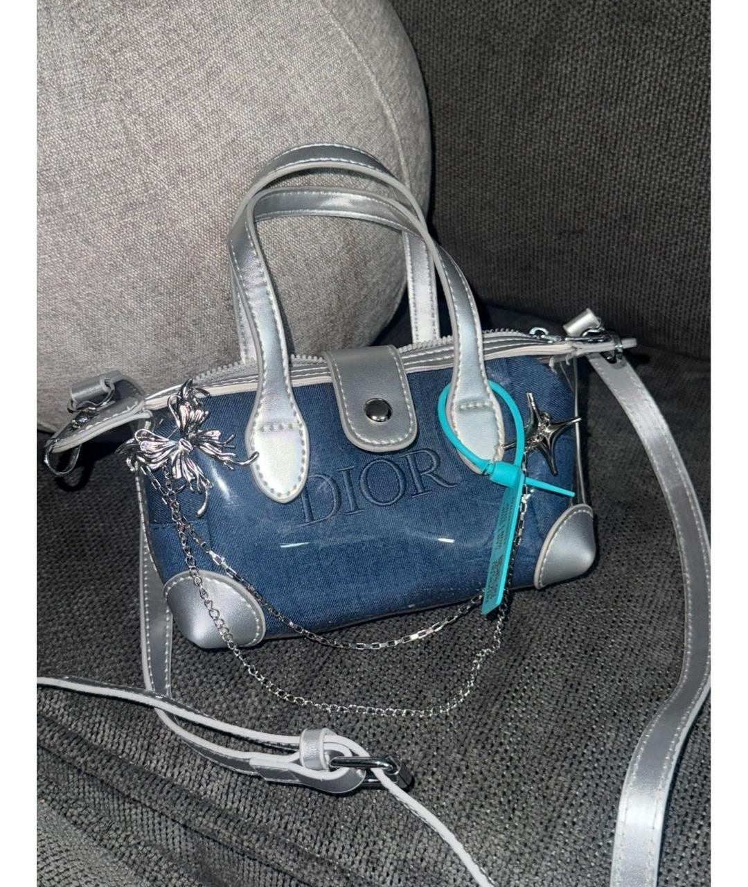 CHRISTIAN DIOR Синяя сумка с короткими ручками, фото 2