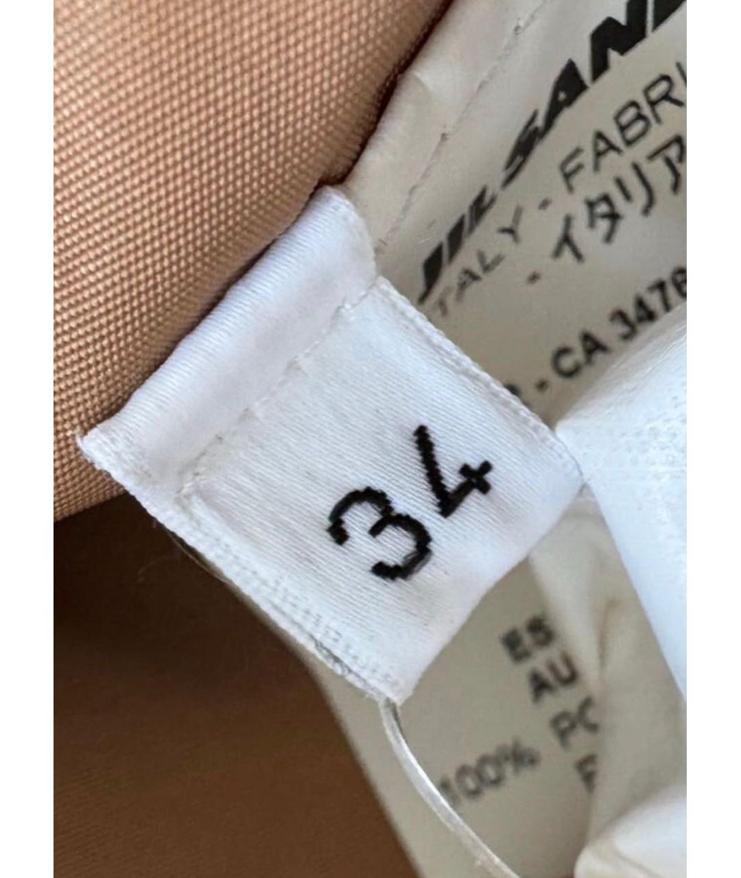 JIL SANDER Бежевый полиэстеровый пуховик, фото 5