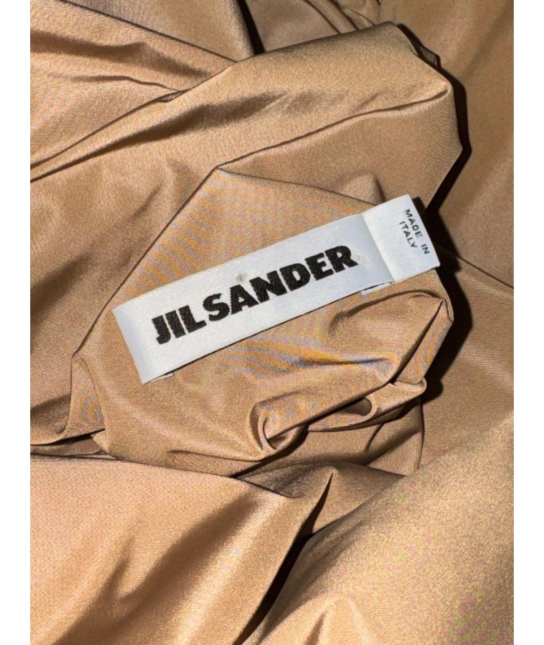 JIL SANDER Бежевый полиэстеровый пуховик, фото 3