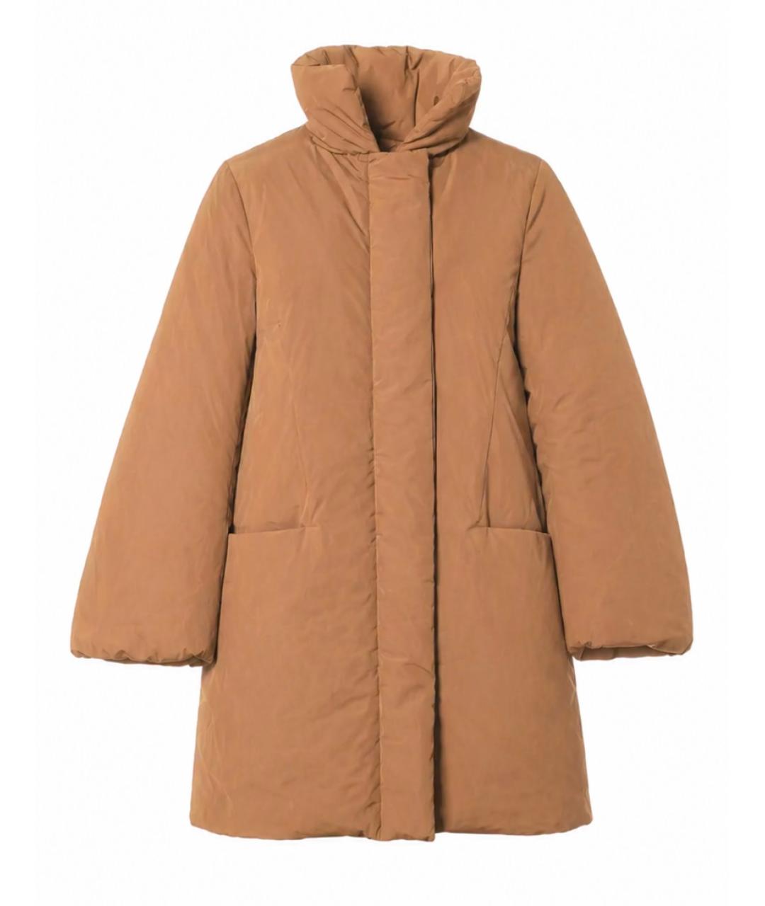 JIL SANDER Бежевый полиэстеровый пуховик, фото 1