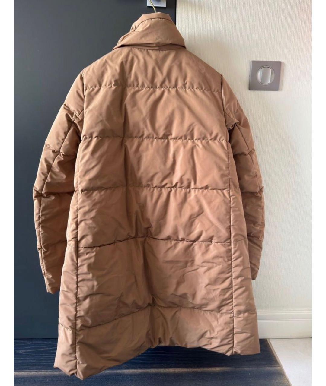 JIL SANDER Бежевый полиэстеровый пуховик, фото 2