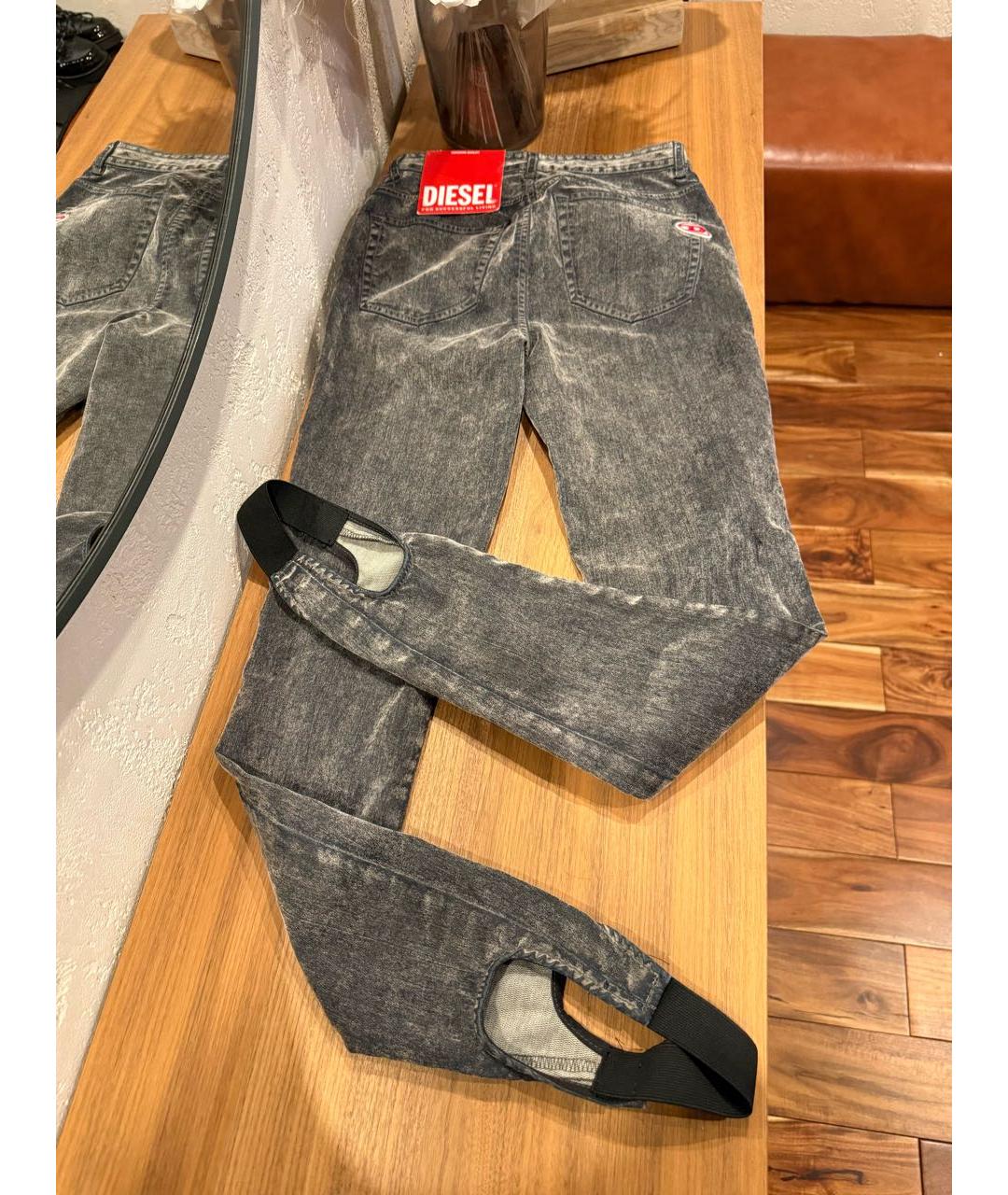 DIESEL Серые хлопко-эластановые джинсы слим, фото 8